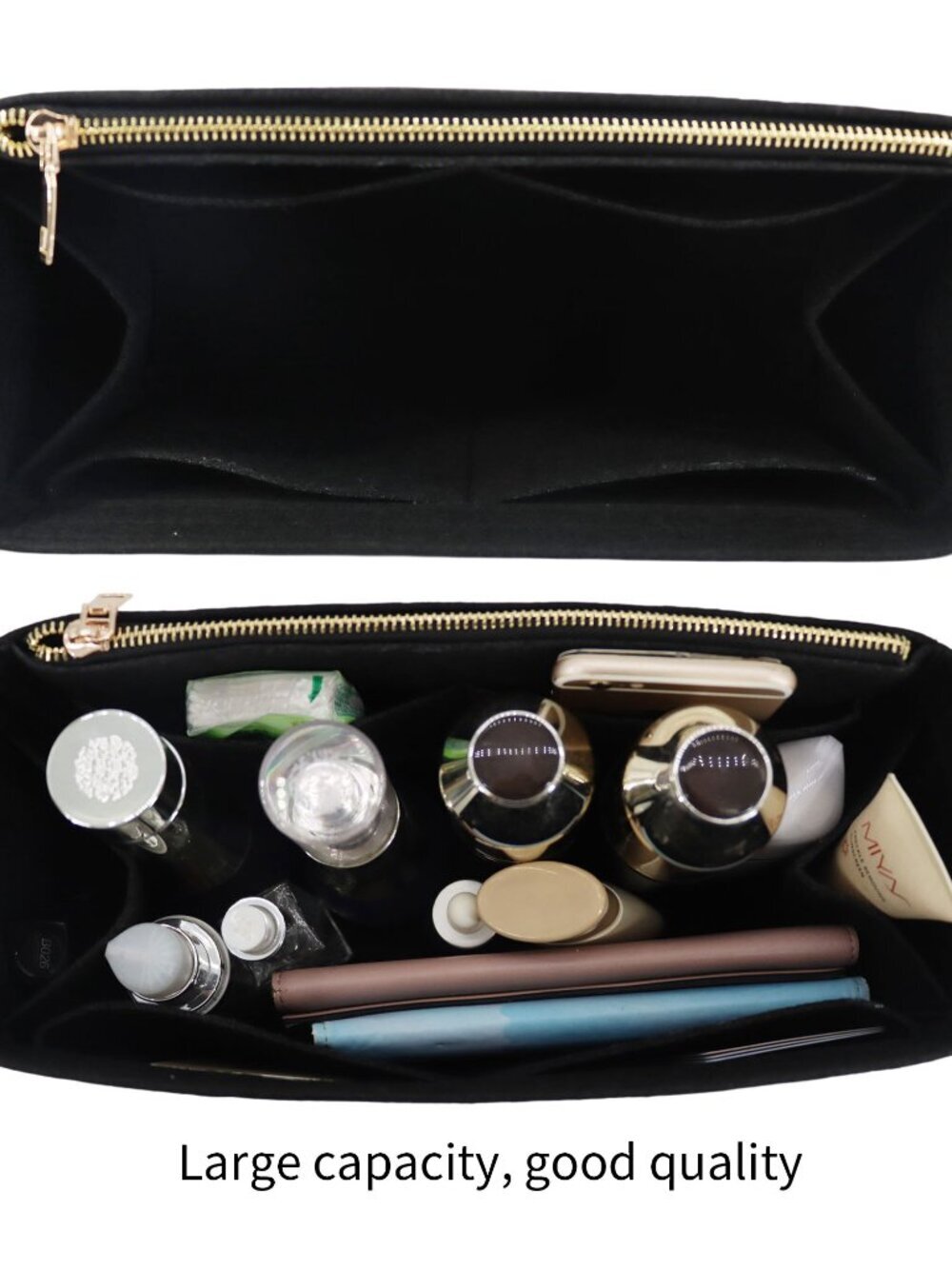 Luxe Emerald Handbag Organizer Insert – Black